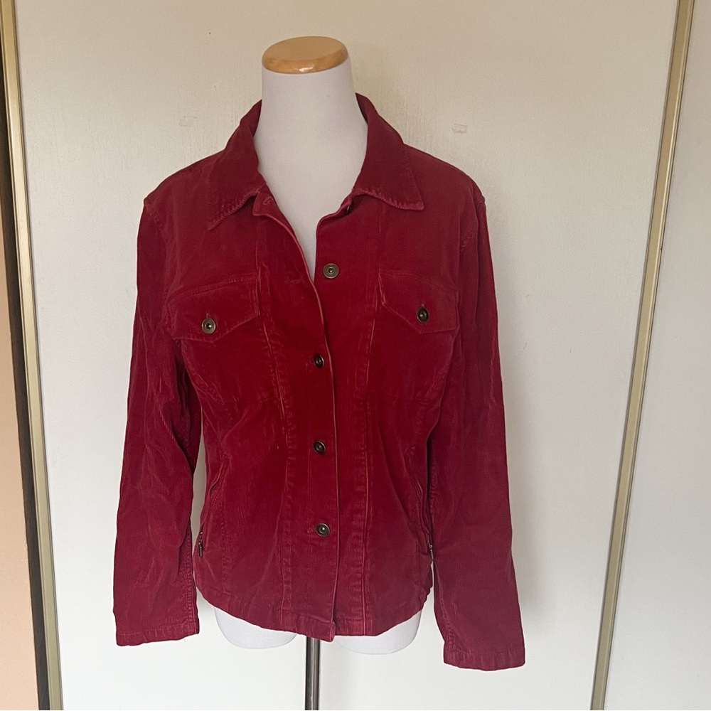 Christopher & Banks Deep Red corduroy Jacket